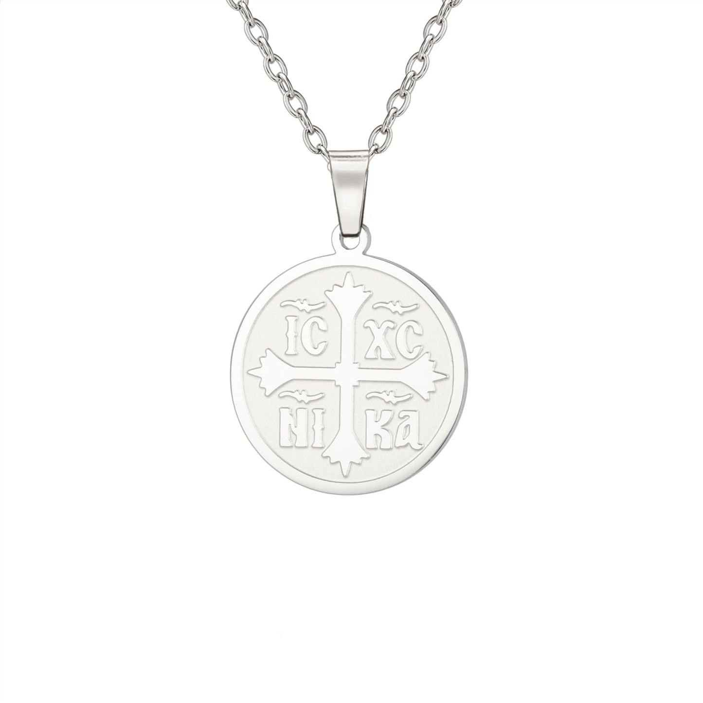 Collier pour femmes IC XC NIKA Croix Jésus-Christ Médaillon Pendentif Croix grecque byzantine