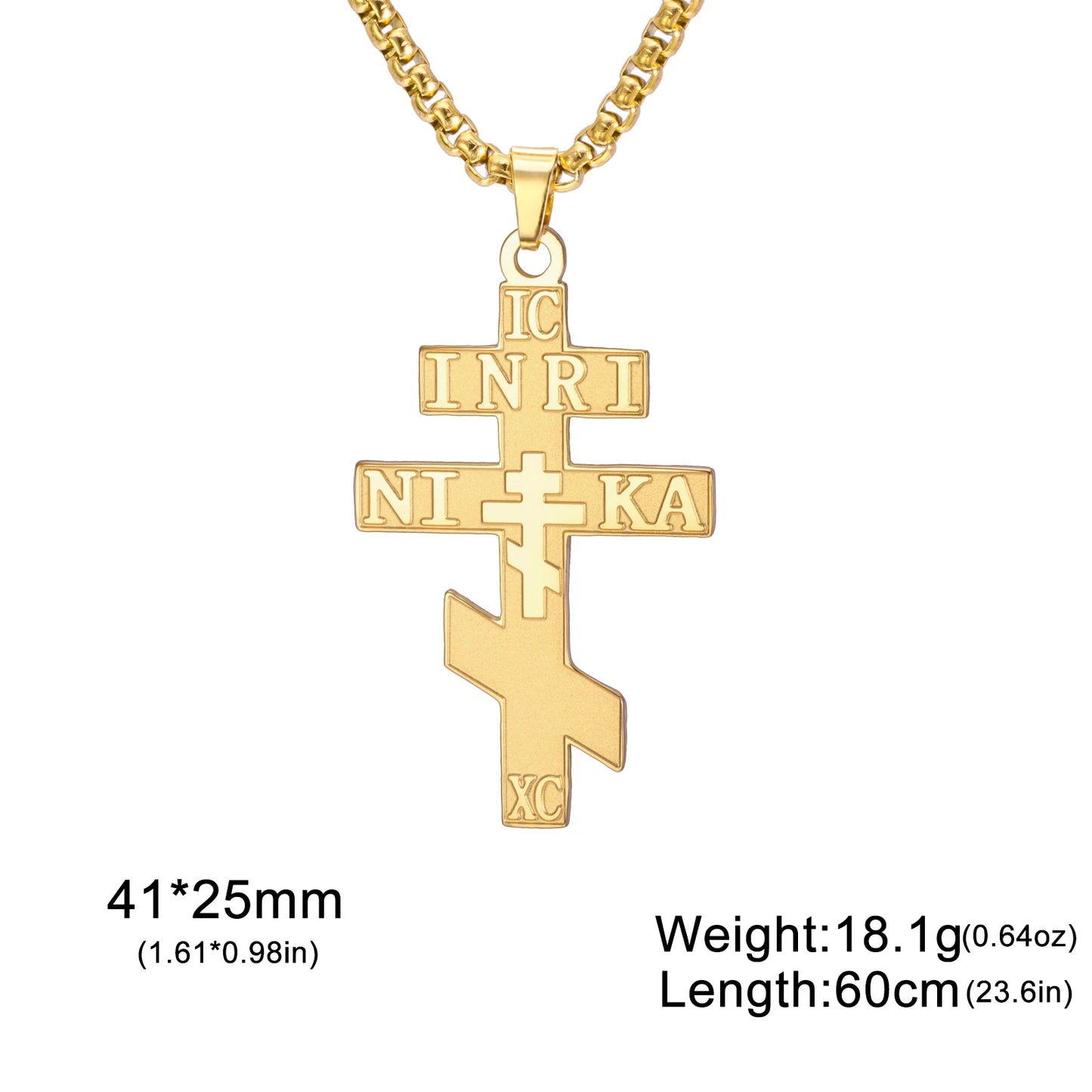 Chaîne et pendentif IC XC NIKA INRI