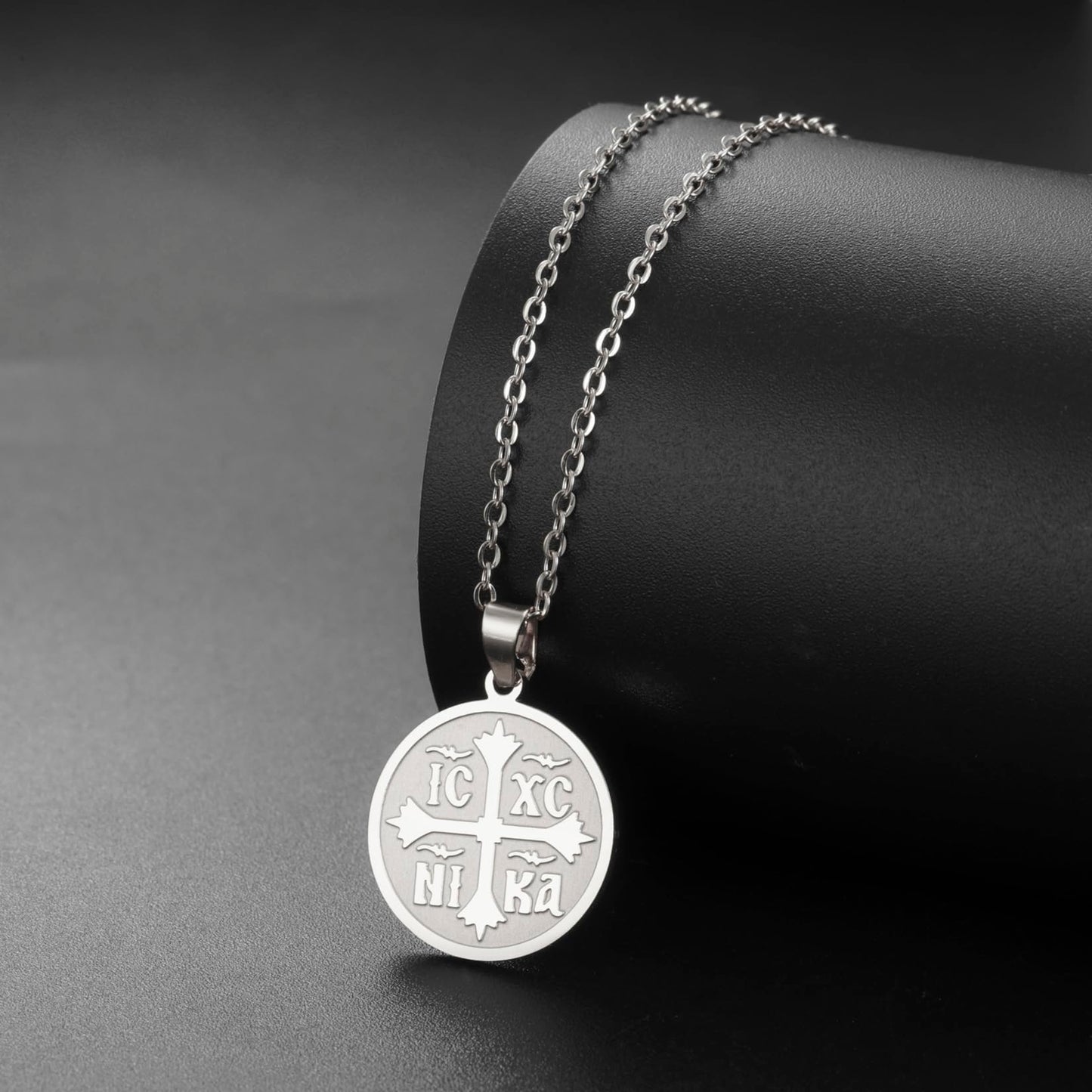 Collier pour femmes IC XC NIKA Croix Jésus-Christ Médaillon Pendentif Croix grecque byzantine