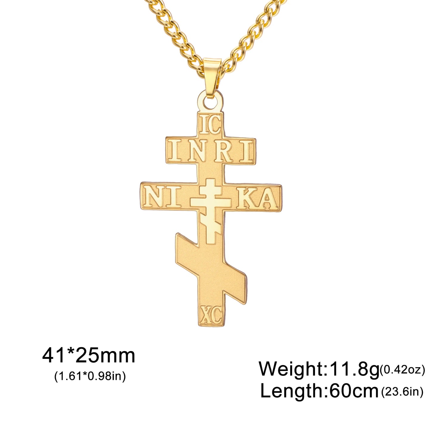 Chaîne et pendentif IC XC NIKA INRI
