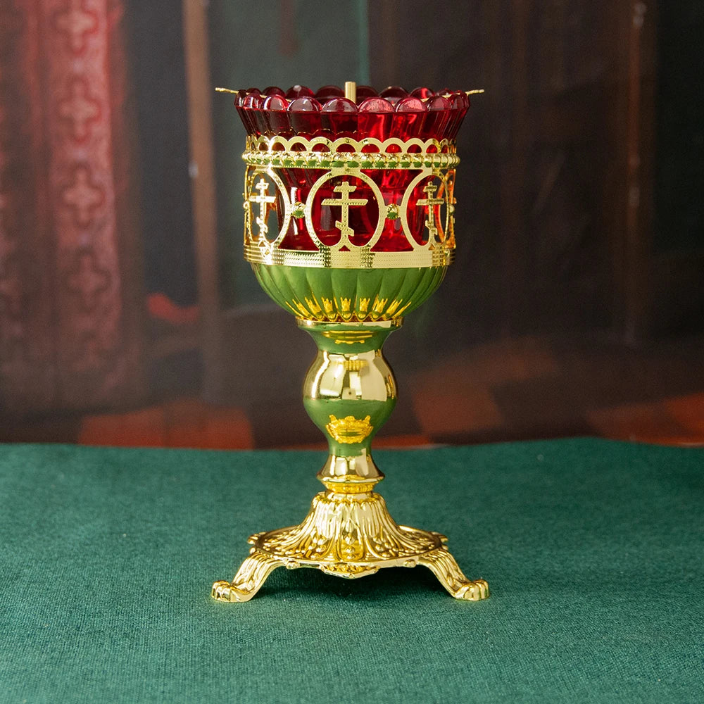 Orthodox Cross Vigil Lamp Gold