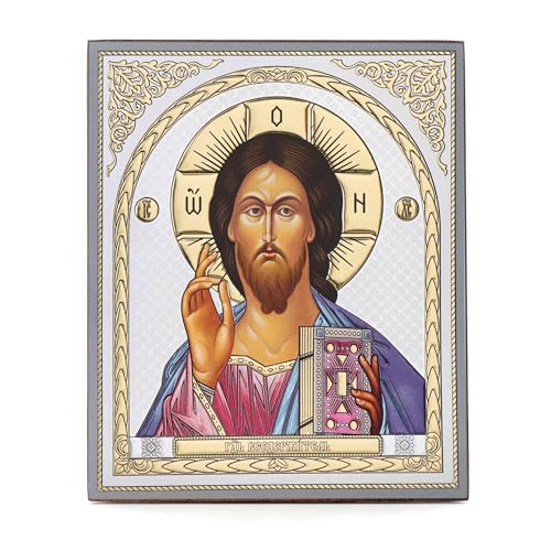 Saint Nicolas et autres saints- icône en bois 15 x 18 cm