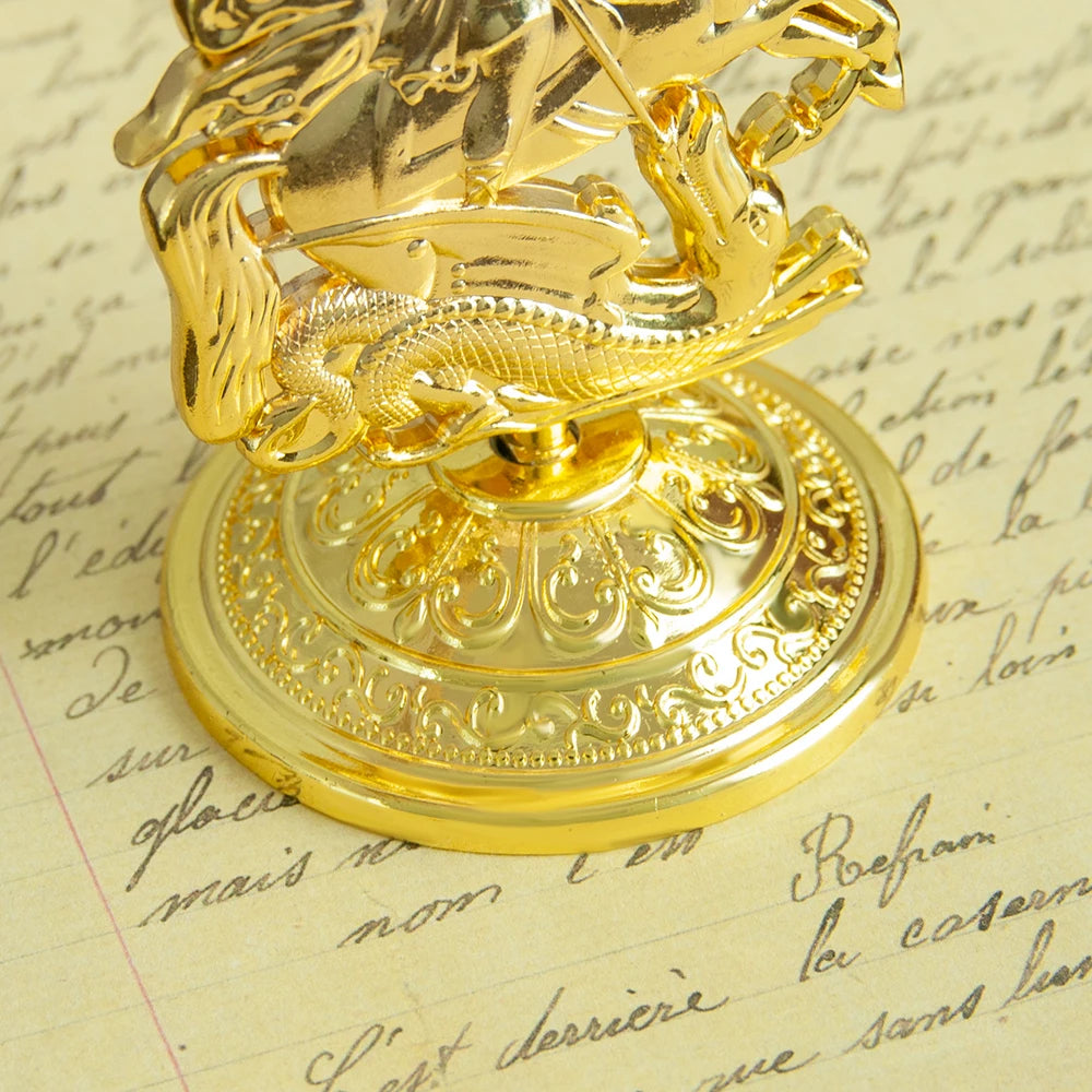 Ornement orthodoxe St George sur socle