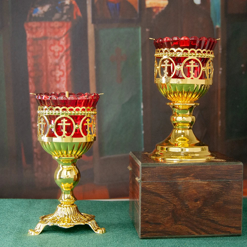 Orthodox Cross Vigil Lamp Gold