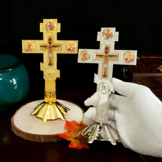 Croix orthodoxe pour église ou maison 18,5x10cm