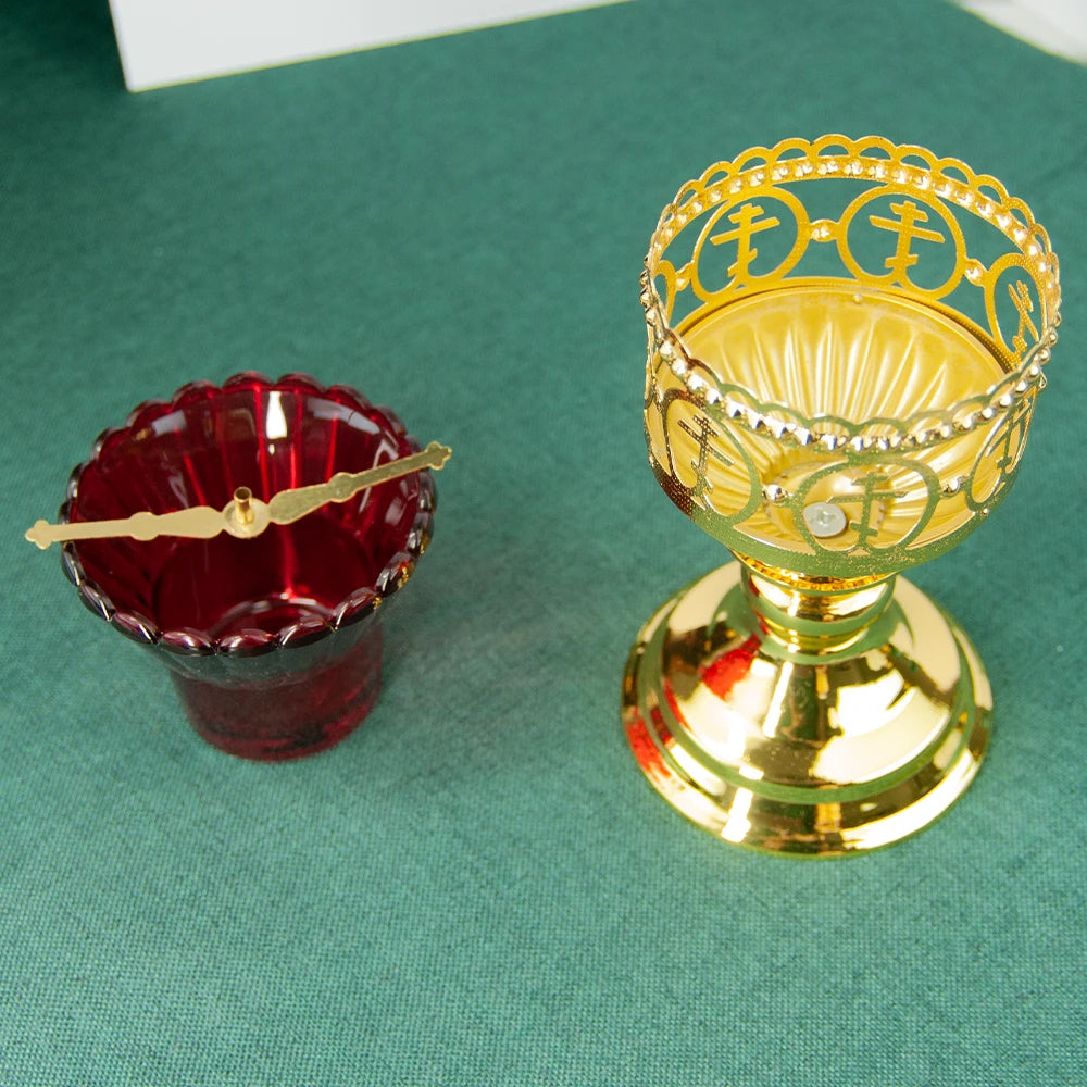 Orthodox Cross Vigil Lamp Gold