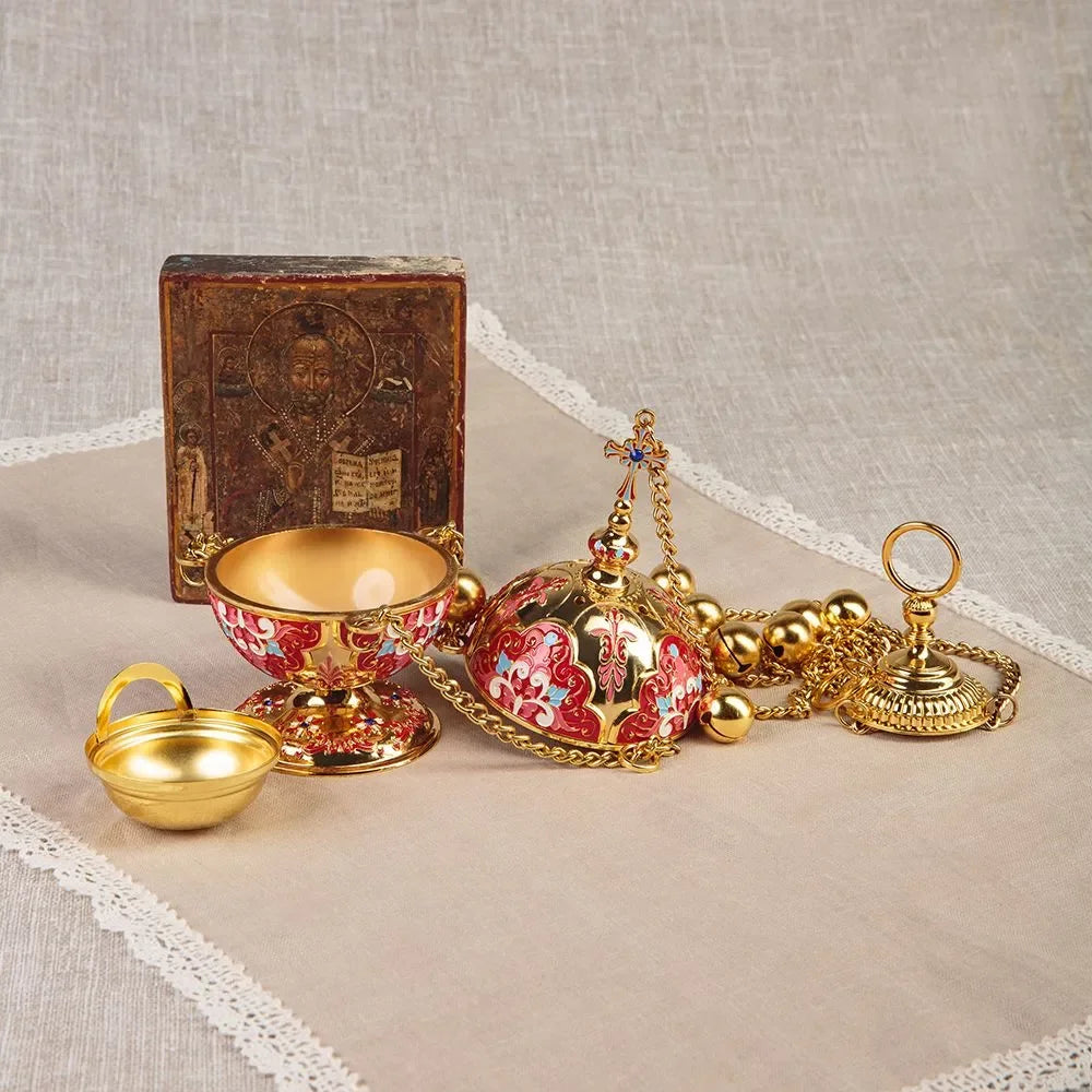 Orthodox Incense Burner and Wall Hook Set