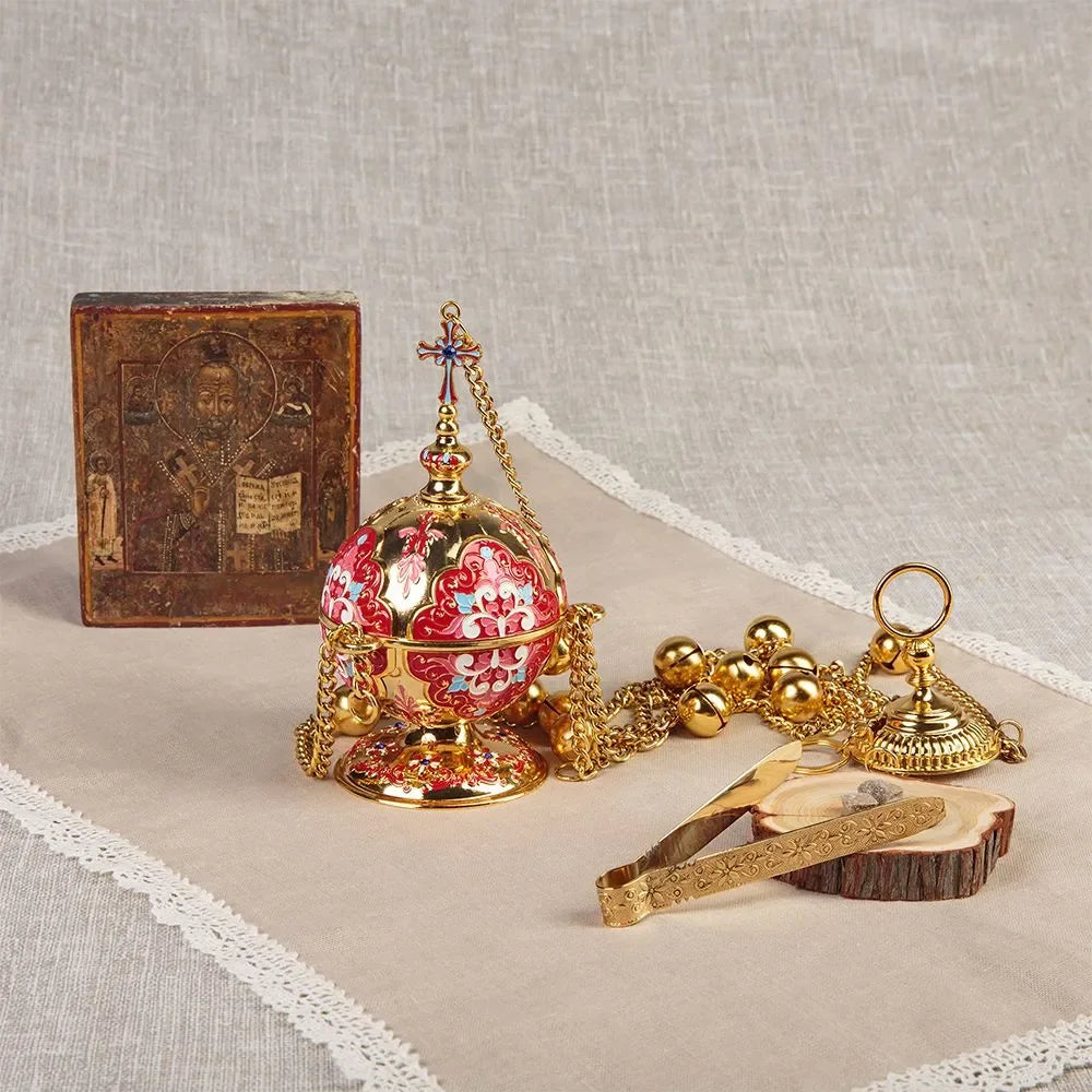 Orthodox Incense Burner and Wall Hook Set