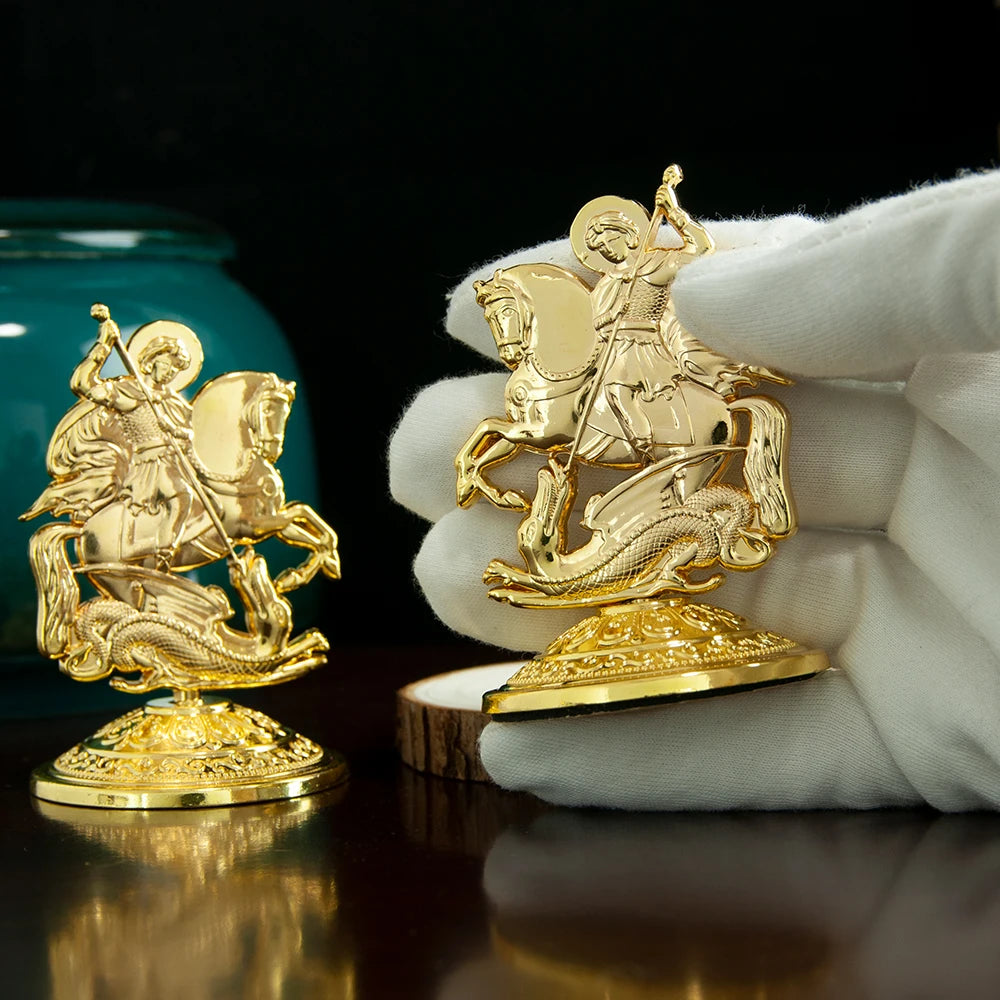 Ornement orthodoxe St George sur socle