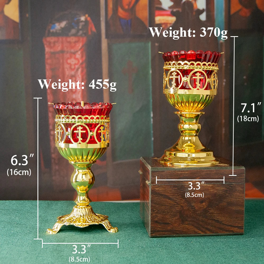 Orthodox Cross Vigil Lamp Gold