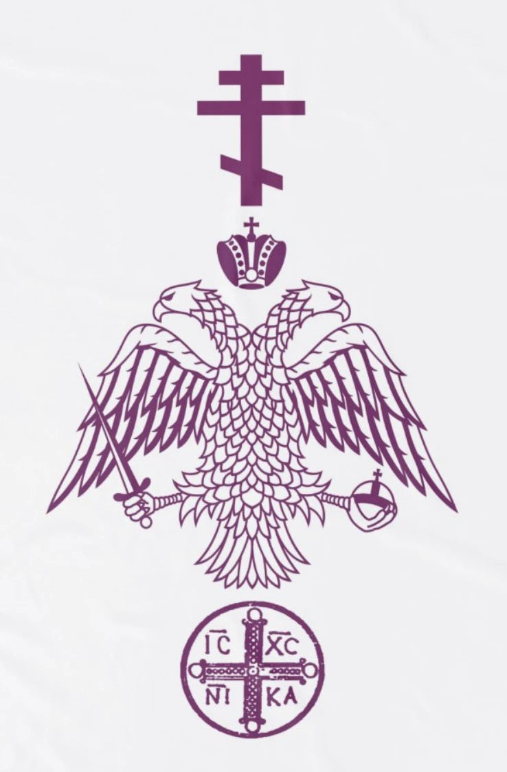 T-Shirt hommes Orthodox Cross IC XC NIKA/  Byzantine Eagle 100% Cotton O-Neck Short Sleeve Casual