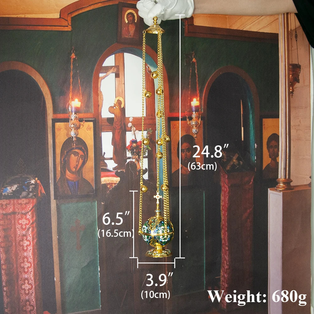 Orthodox Incense Burner and Wall Hook Set