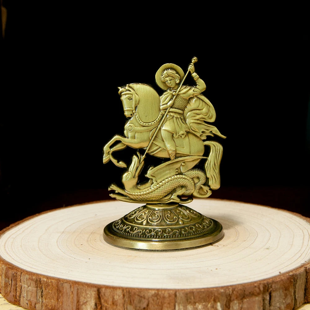 Ornement orthodoxe St George sur socle